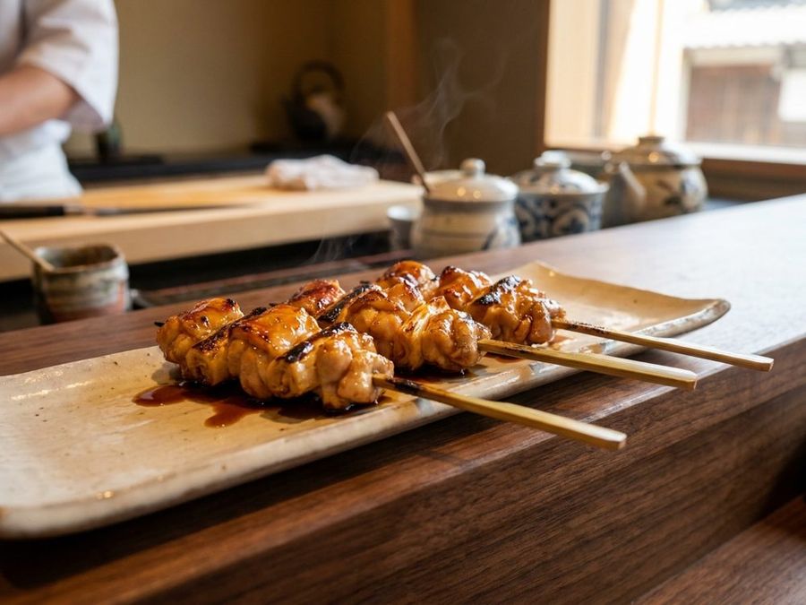 Yakitori: Glazed chicken skewers