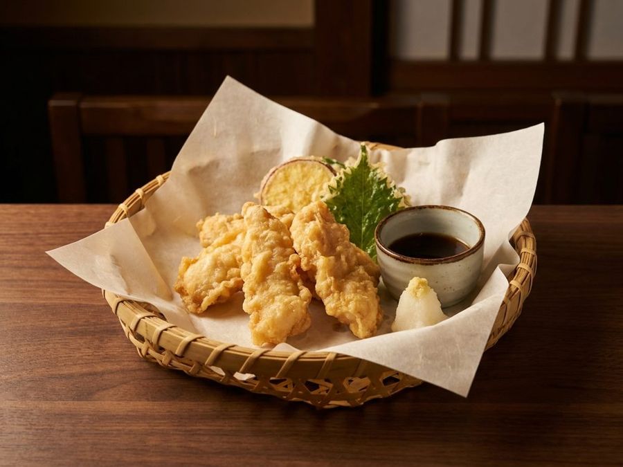 Chicken Tempura: Four chicken, two vegetables