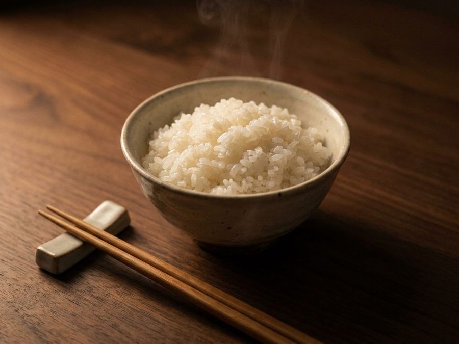 Steamed Rice: Short-grain white rice