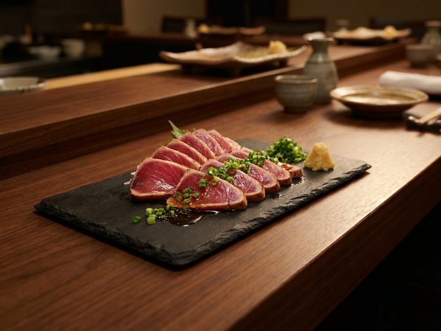 Tuna Tataki: Seared, thinly sliced, ponzu sauce